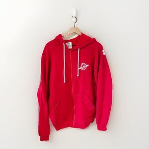 Disney Spirit Jersey Hoodie LARGE Red Full Zip Pizza Planet Sweatshirt Toy Story